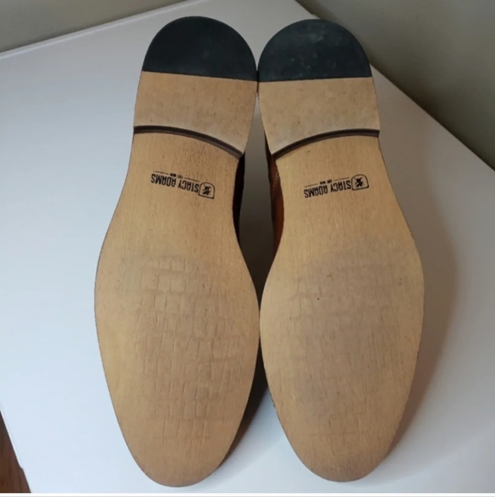 Stacy Adams Men's Cognac Leather Chelsea Boots - Size 11.5 M